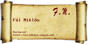 Fél Miklós névjegykártya